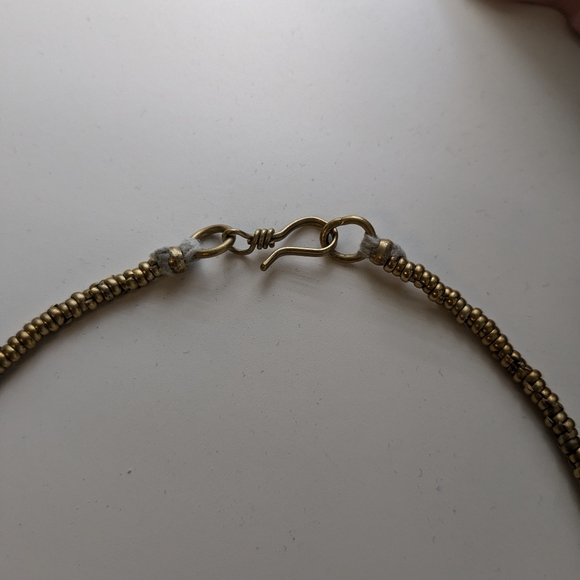 White onyx stone bib necklace kuchi tribal Afghan jewelry - Picture 3 of 3